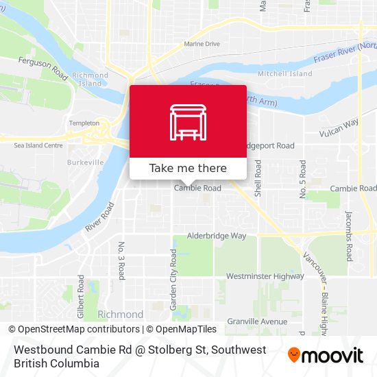 Westbound Cambie Rd @ Stolberg St map