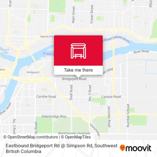 Eastbound Bridgeport Rd @ Simpson Rd map