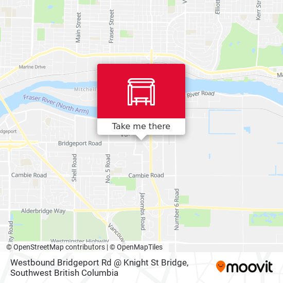 Westbound Bridgeport Rd @ Knight St Bridge map