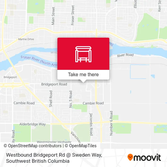 Westbound Bridgeport Rd @ Sweden Way map