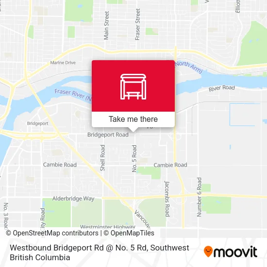 Westbound Bridgeport Rd @ No. 5 Rd map