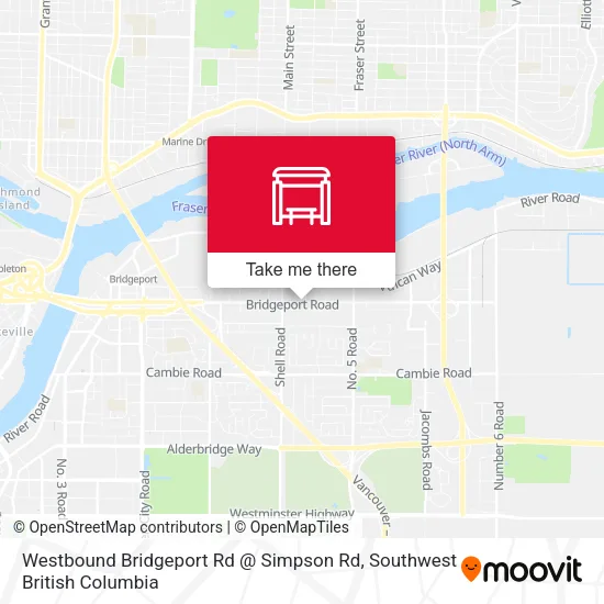 Westbound Bridgeport Rd @ Simpson Rd map