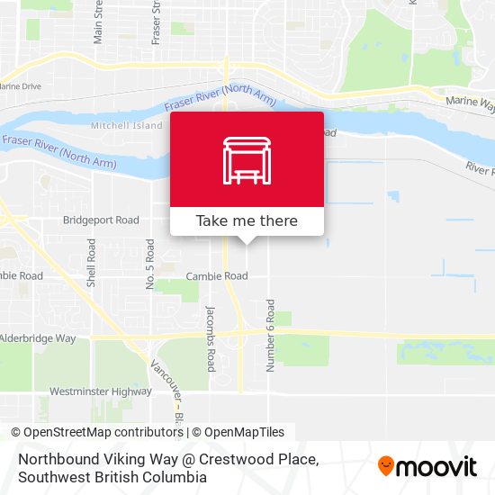 Northbound Viking Way @ Crestwood Place map
