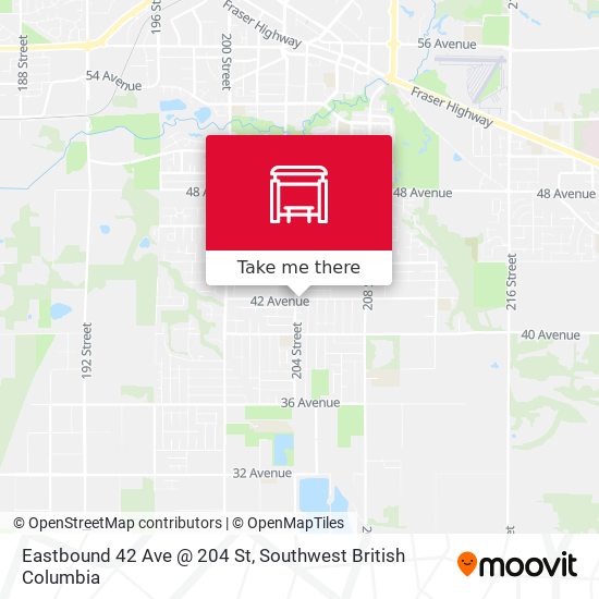 Eastbound 42 Ave @ 204 St map