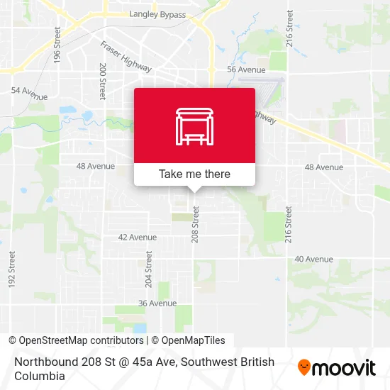Northbound 208 St @ 45a Ave map