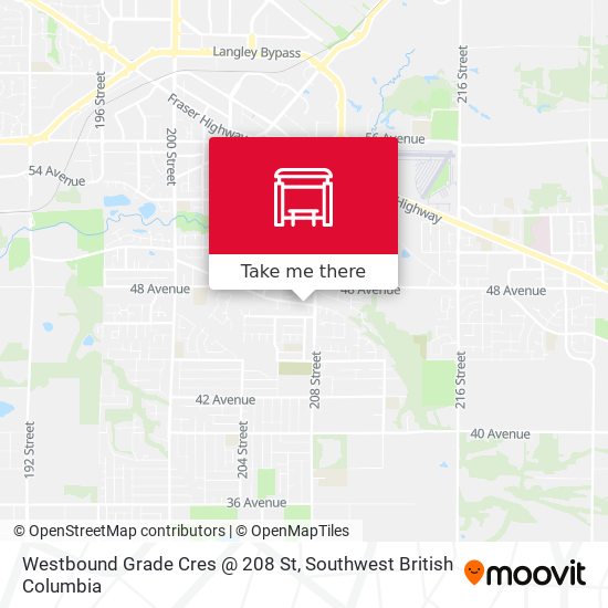 Westbound Grade Cres @ 208 St map