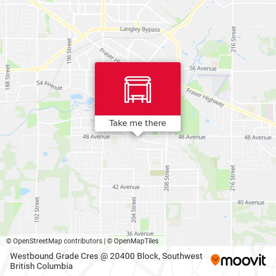 Westbound Grade Cres @ 20400 Block map