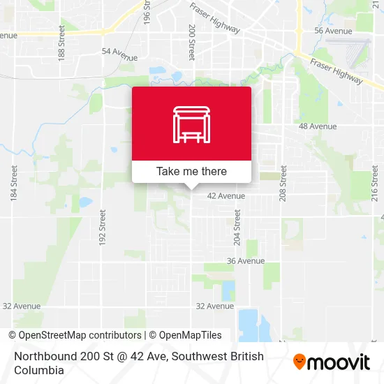 Northbound 200 St @ 42 Ave map