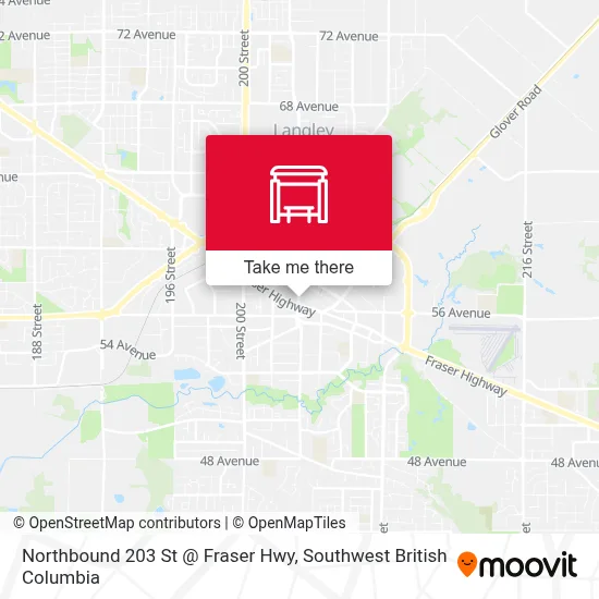 Northbound 203 St @ Fraser Hwy map