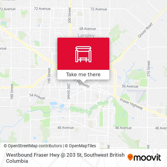 Westbound Fraser Hwy @ 203 St map