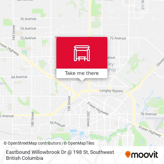Eastbound Willowbrook Dr @ 198 St map