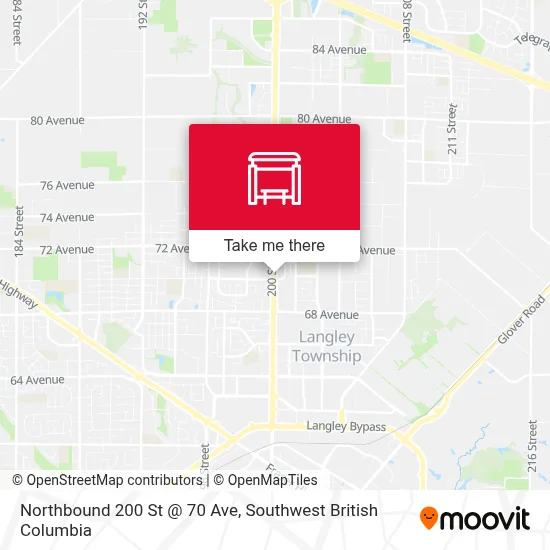 Northbound 200 St @ 70 Ave map