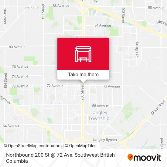 Northbound 200 St @ 72 Ave map