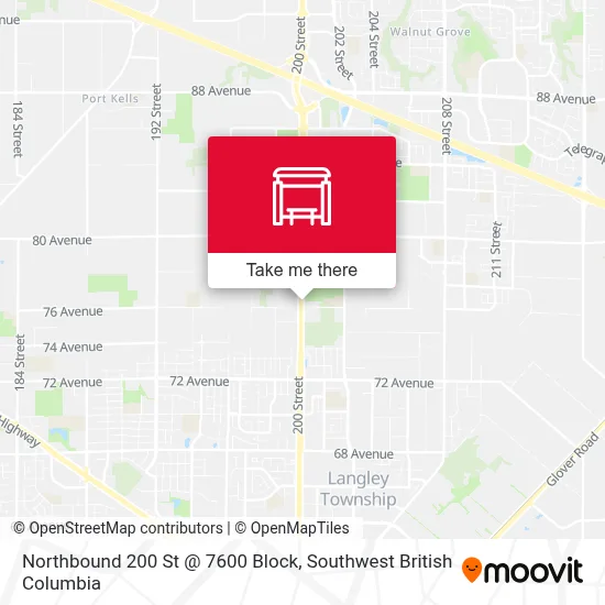 Northbound 200 St @ 7600 Block map