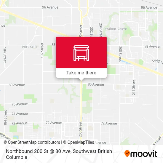 Northbound 200 St @ 80 Ave map