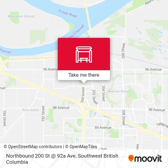 Northbound 200 St @ 92a Ave map