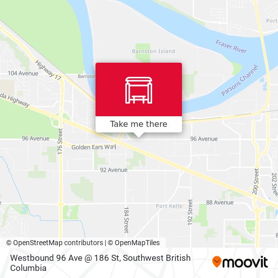 Westbound 96 Ave @ 186 St map