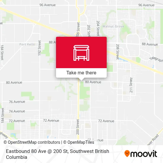 Eastbound 80 Ave @ 200 St map