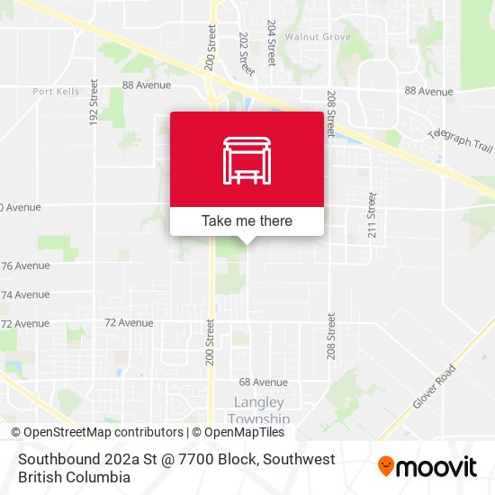 Southbound 202a St @ 7700 Block map