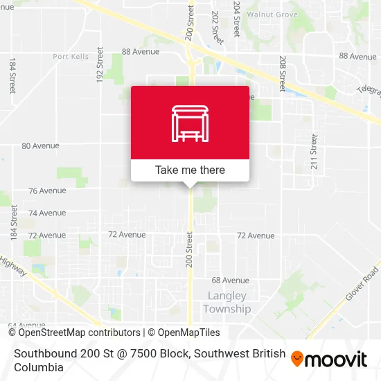 Southbound 200 St @ 7500 Block map