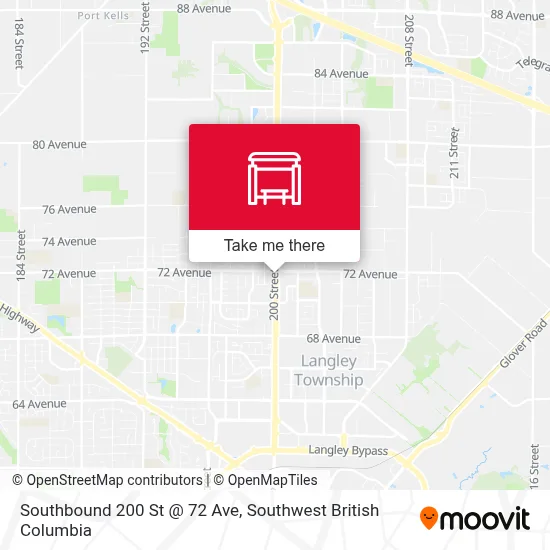 Southbound 200 St @ 72 Ave map