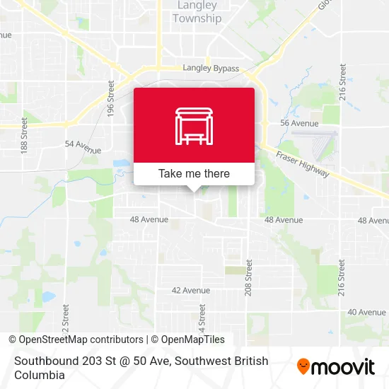Southbound 203 St @ 50 Ave map