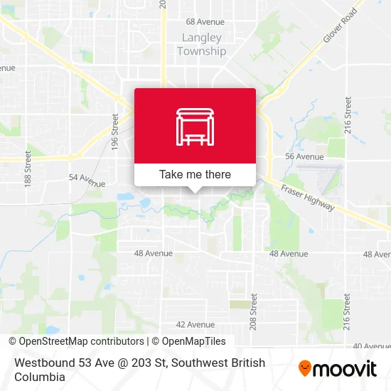 Westbound 53 Ave @ 203 St map