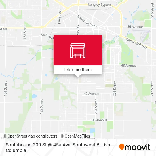 Southbound 200 St @ 45a Ave map