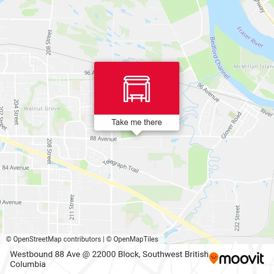 Westbound 88 Ave @ 22000 Block map