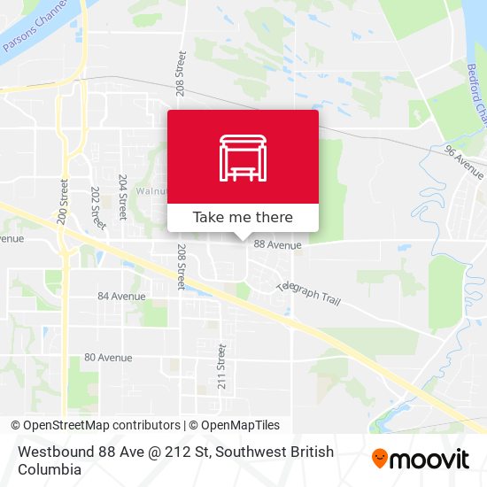 Westbound 88 Ave @ 212 St map