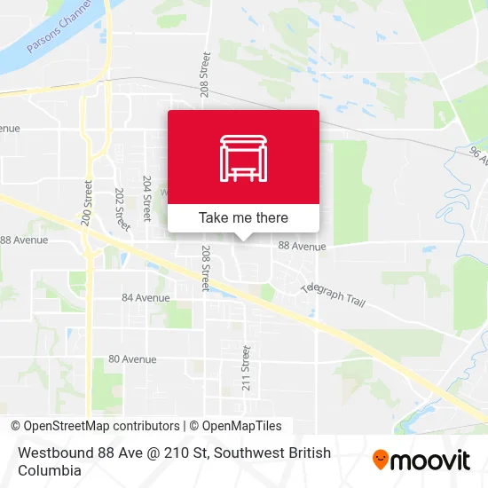 Westbound 88 Ave @ 210 St map