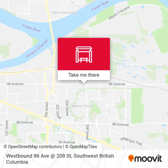 Westbound 96 Ave @ 208 St map