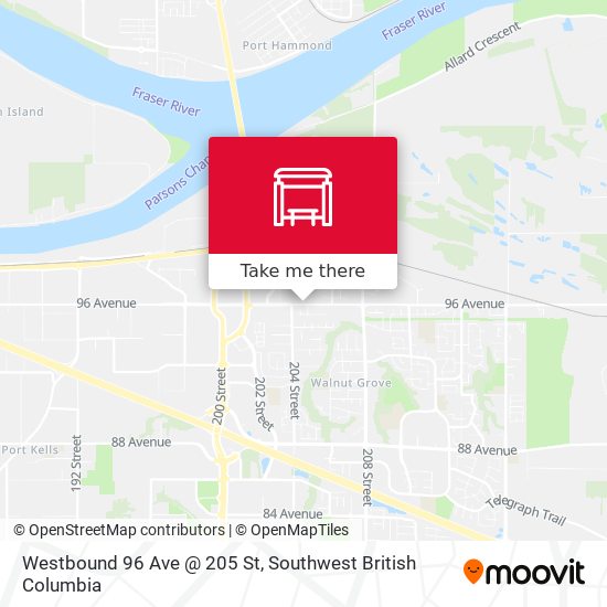 Westbound 96 Ave @ 205 St map