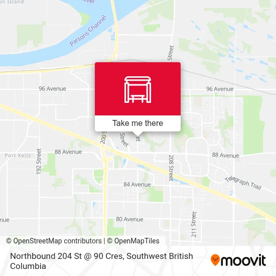 Northbound 204 St @ 90 Cres map