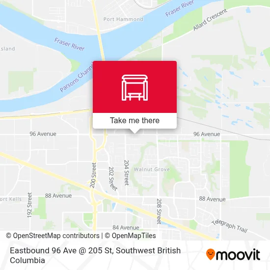 Eastbound 96 Ave @ 205 St map