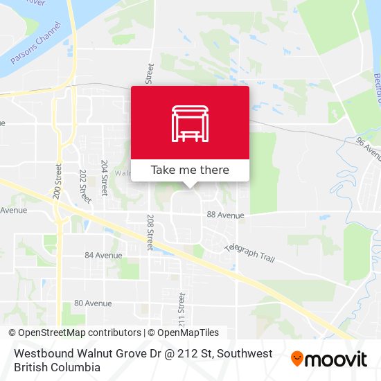 Westbound Walnut Grove Dr @ 212 St map