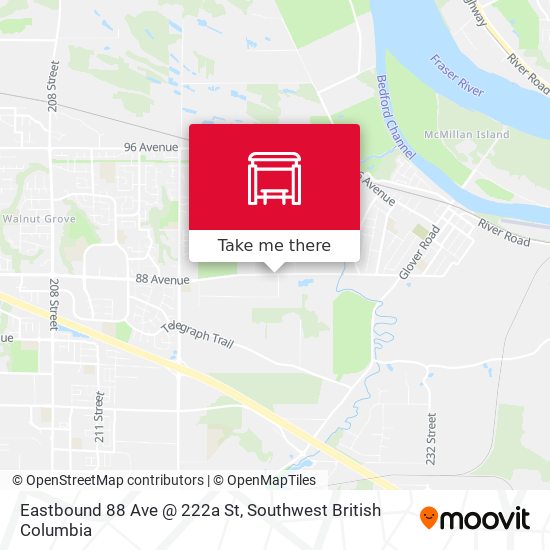 Eastbound 88 Ave @ 222a St map