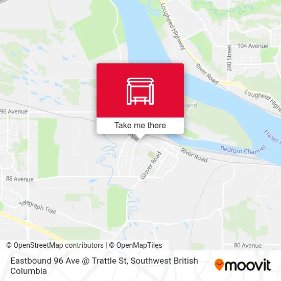 Eastbound 96 Ave @ Trattle St map