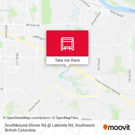 Southbound Glover Rd @ Labonte Rd map