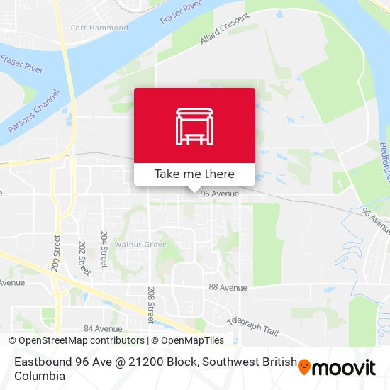 Eastbound 96 Ave @ 21200 Block map