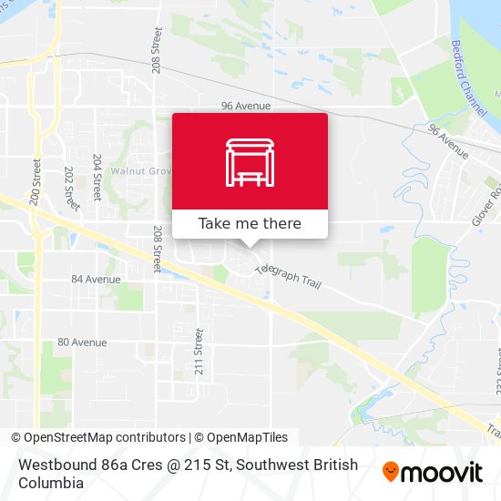 Westbound 86a Cres @ 215 St map