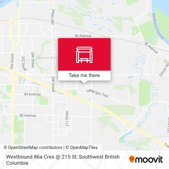 Westbound 86a Cres @ 215 St map