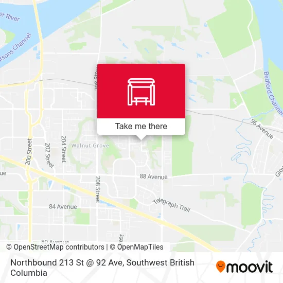 Northbound 213 St @ 92 Ave map