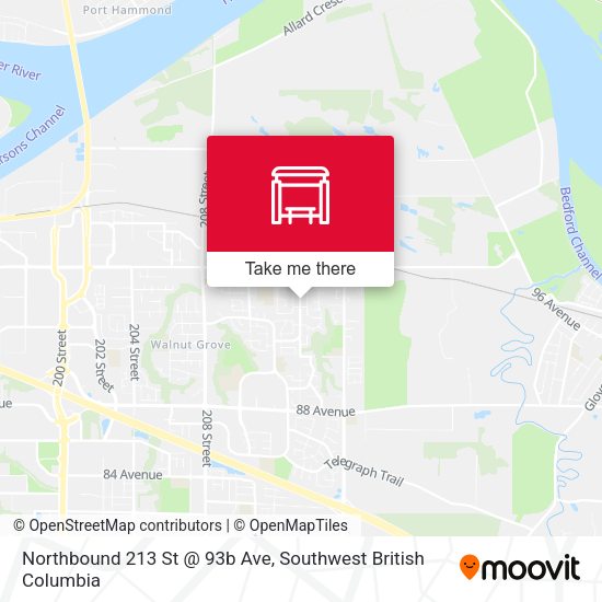 Northbound 213 St @ 93b Ave map