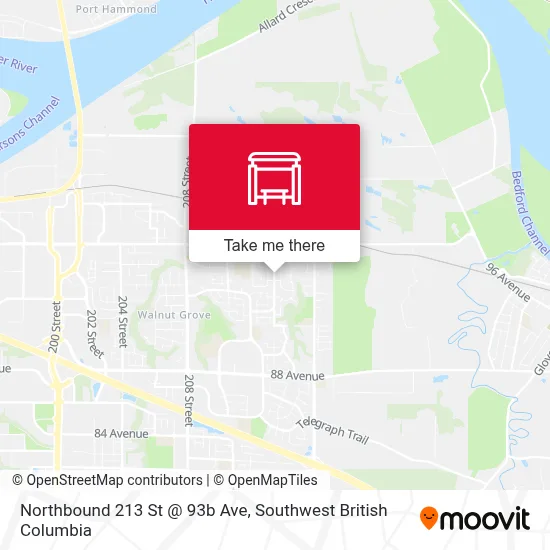 Northbound 213 St @ 93b Ave map