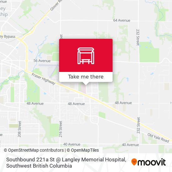 Southbound 221a St @ Langley Memorial Hospital map