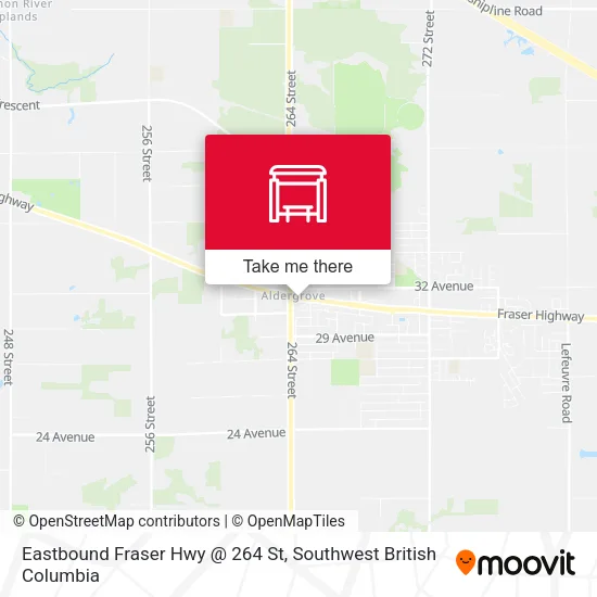 Eastbound Fraser Hwy @ 264 St map