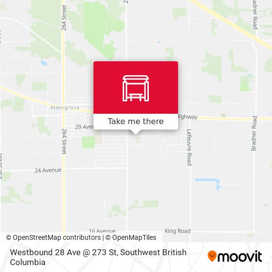 Westbound 28 Ave @ 273 St map