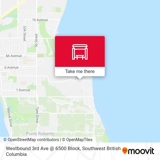 Westbound 3rd Ave @ 6500 Block map