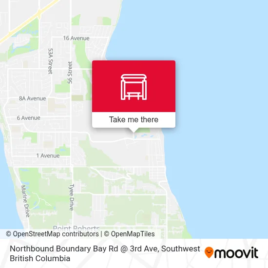 Northbound Boundary Bay Rd @ 3rd Ave map